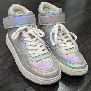 2/$80 New kids ZARA Iridescent High Top Sneakers Size 37 (US 5)